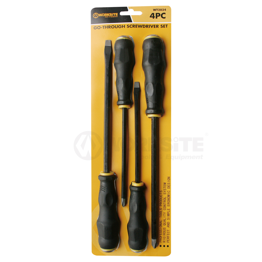 4PCS Go-Through Screwdriver Set, Cr-V Steel